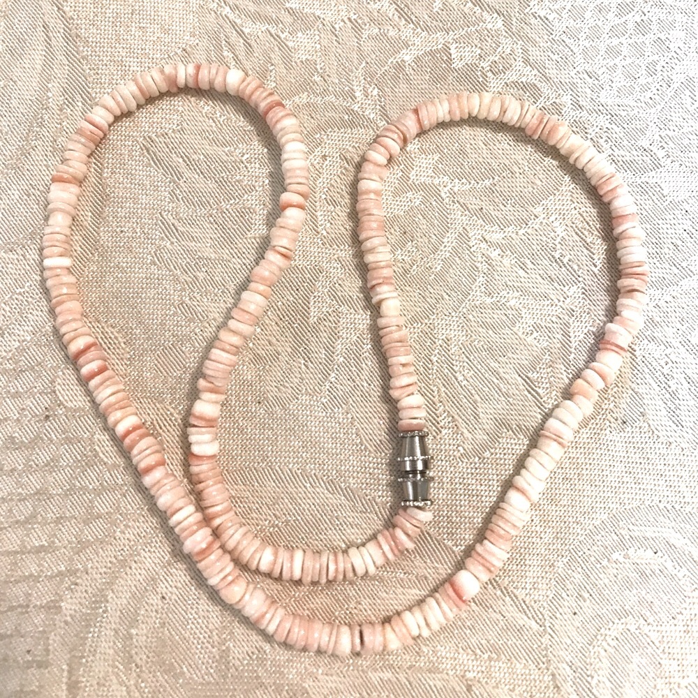 Coral Heishi Shell Vintage Choker Necklace